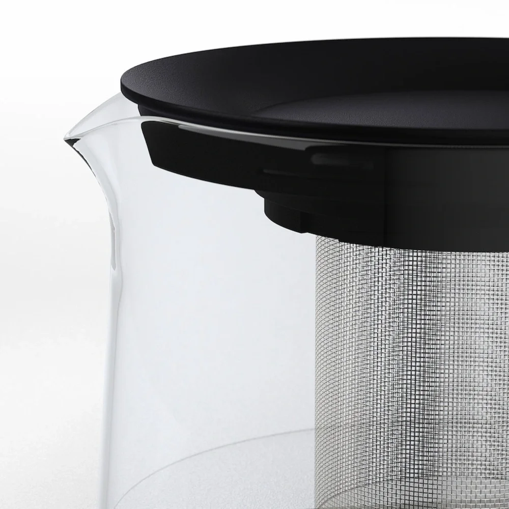IKEA RIKLIG Glass Teapot with Infuser, 1.6 qt, Heat-Resistant for Loose Leaf Tea